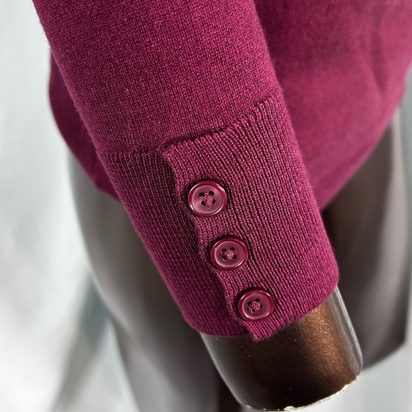 Talbots Burgundy Fine Gauge Turtleneck Sweater  - Petite - New - Picture 3 of 6